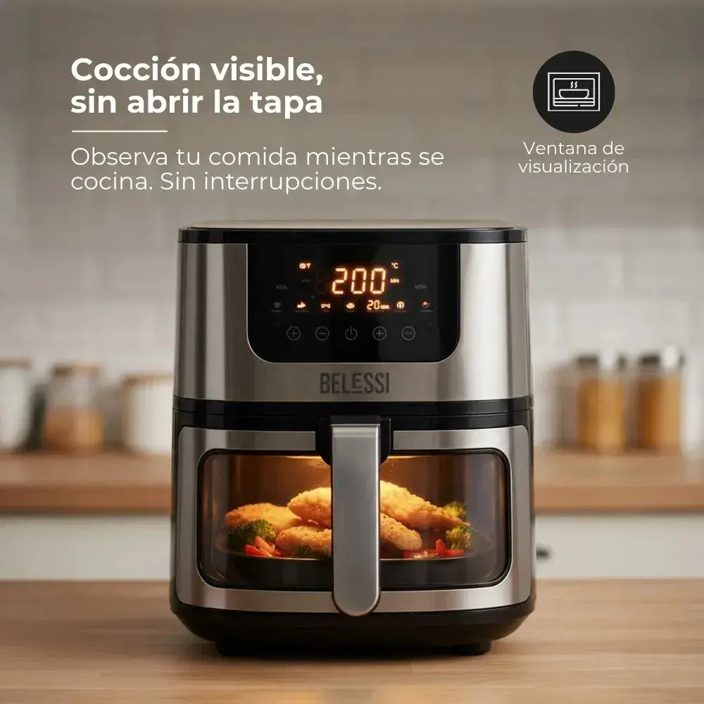 Ticket - Freidora de Aire Belessi Pantalla Digital 4.5lt, Ventana